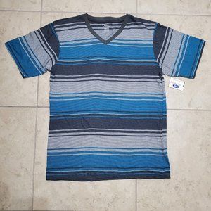WALNUT CREEK Men's Stripe V-Neck S/S  Polo Shirt